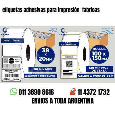 etiquetas adhesivas para impresión fabricas