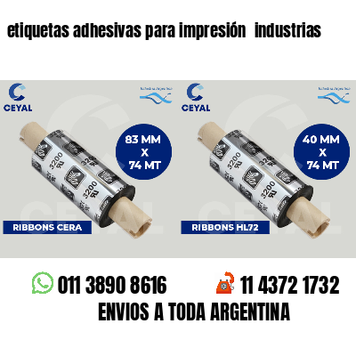 etiquetas adhesivas para impresión industrias