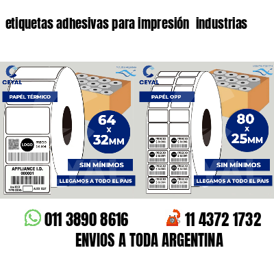 etiquetas adhesivas para impresión industrias