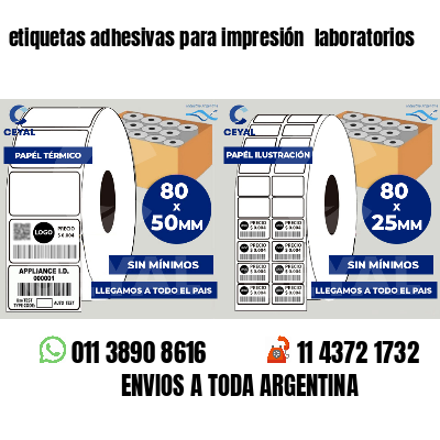 etiquetas adhesivas para impresión  laboratorios
