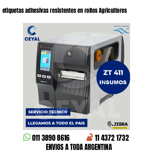 etiquetas adhesivas resistentes en rollos Agricultores