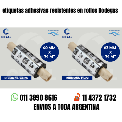 etiquetas adhesivas resistentes en rollos Bodegas