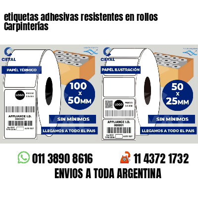etiquetas adhesivas resistentes en rollos Carpinterías