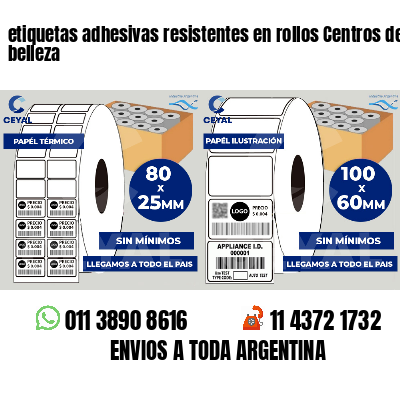 etiquetas adhesivas resistentes en rollos Centros de belleza