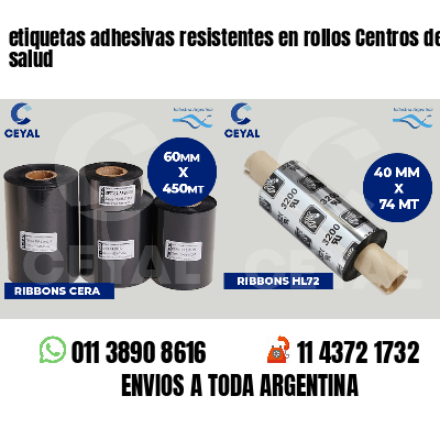 etiquetas adhesivas resistentes en rollos Centros de salud