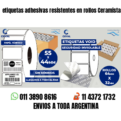 etiquetas adhesivas resistentes en rollos Ceramistas