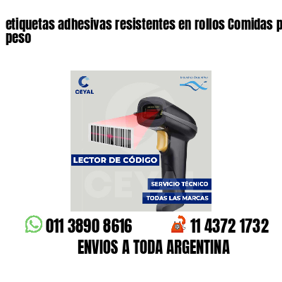 etiquetas adhesivas resistentes en rollos Comidas por peso