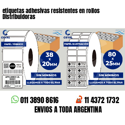 etiquetas adhesivas resistentes en rollos Distribuidoras