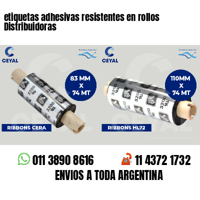etiquetas adhesivas resistentes en rollos Distribuidoras