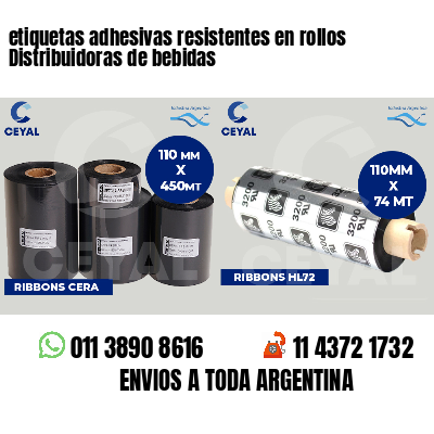etiquetas adhesivas resistentes en rollos Distribuidoras de bebidas