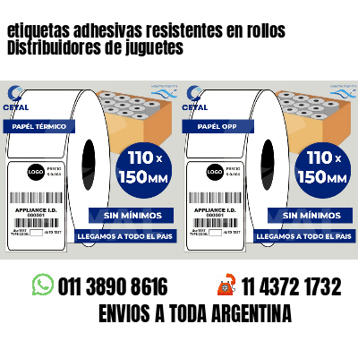 etiquetas adhesivas resistentes en rollos Distribuidores de juguetes