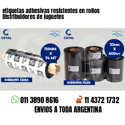 etiquetas adhesivas resistentes en rollos Distribuidores de juguetes