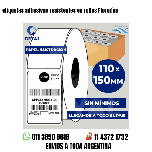 etiquetas adhesivas resistentes en rollos Florerías