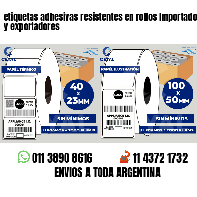 etiquetas adhesivas resistentes en rollos Importadores y exportadores
