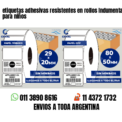 etiquetas adhesivas resistentes en rollos Indumentaria para niños