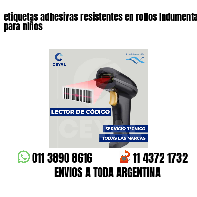 etiquetas adhesivas resistentes en rollos Indumentaria para niños