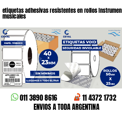 etiquetas adhesivas resistentes en rollos Instrumentos musicales