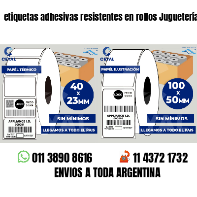 etiquetas adhesivas resistentes en rollos Jugueterías
