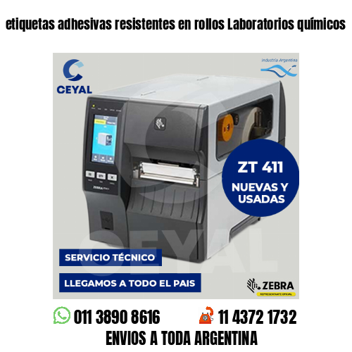 etiquetas adhesivas resistentes en rollos Laboratorios químicos