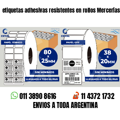 etiquetas adhesivas resistentes en rollos Mercerías