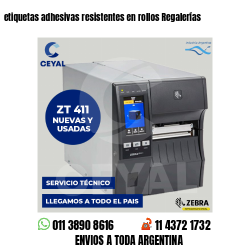 etiquetas adhesivas resistentes en rollos Regalerías