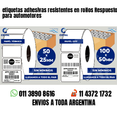 etiquetas adhesivas resistentes en rollos Respuestos para automotores