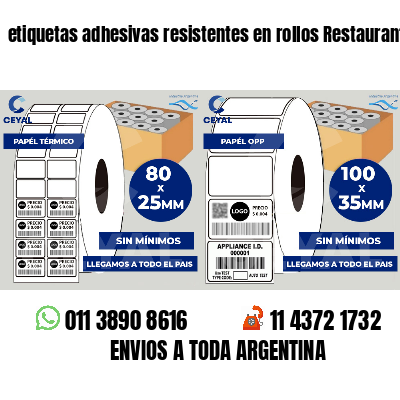 etiquetas adhesivas resistentes en rollos Restaurants