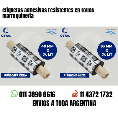 etiquetas adhesivas resistentes en rollos marroquinería