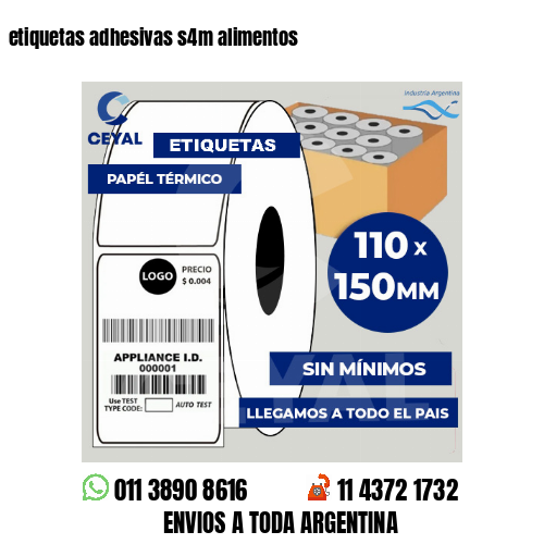 etiquetas adhesivas s4m alimentos