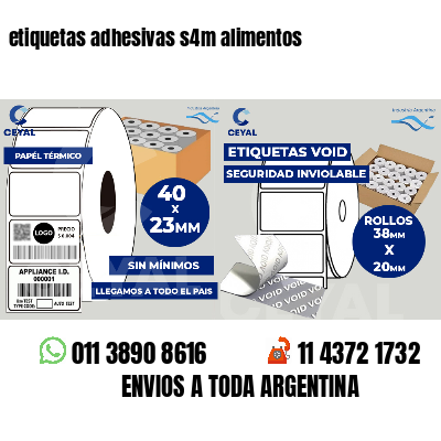 etiquetas adhesivas s4m alimentos