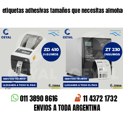 etiquetas adhesivas tamaños que necesitas almohadas