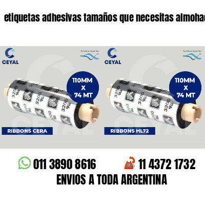 etiquetas adhesivas tamaños que necesitas almohadas
