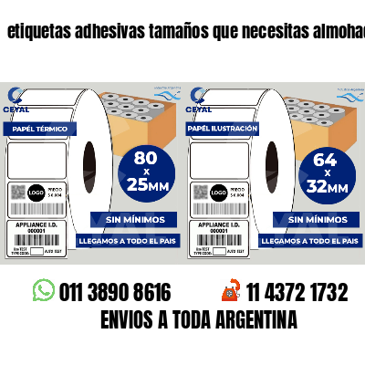 etiquetas adhesivas tamaños que necesitas almohadones