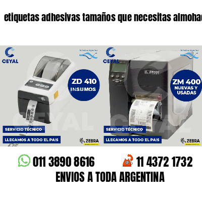 etiquetas adhesivas tamaños que necesitas almohadones