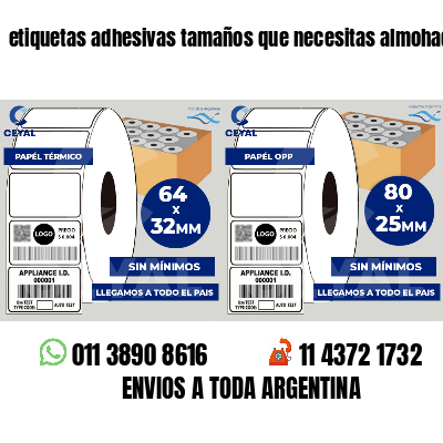 etiquetas adhesivas tamaños que necesitas almohadones
