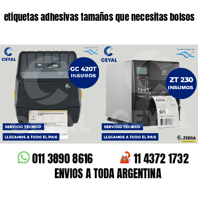 etiquetas adhesivas tamaños que necesitas bolsos