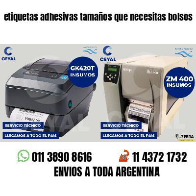 etiquetas adhesivas tamaños que necesitas bolsos