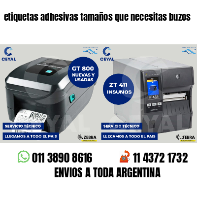 etiquetas adhesivas tamaños que necesitas buzos