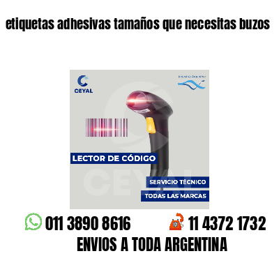 etiquetas adhesivas tamaños que necesitas buzos