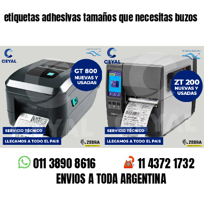 etiquetas adhesivas tamaños que necesitas buzos