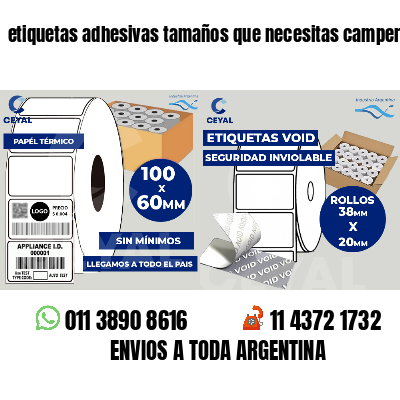etiquetas adhesivas tamaños que necesitas camperas