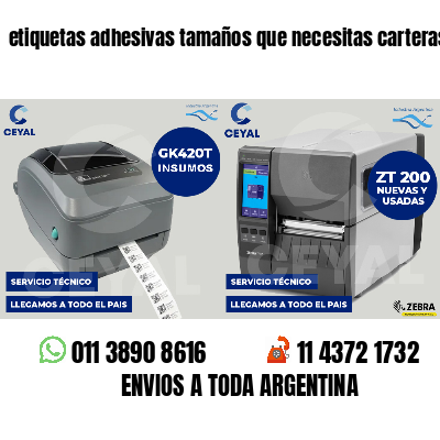 etiquetas adhesivas tamaños que necesitas carteras