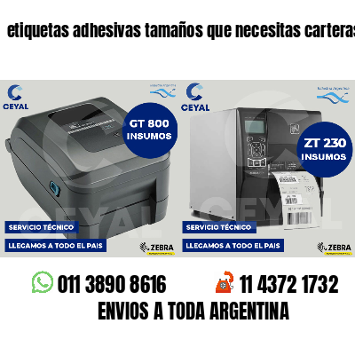 etiquetas adhesivas tamaños que necesitas carteras