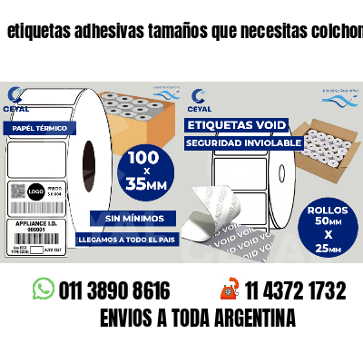 etiquetas adhesivas tamaños que necesitas colchones