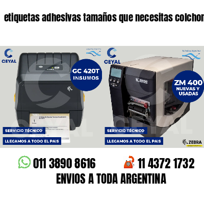 etiquetas adhesivas tamaños que necesitas colchones