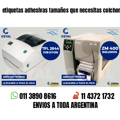 etiquetas adhesivas tamaños que necesitas colchones