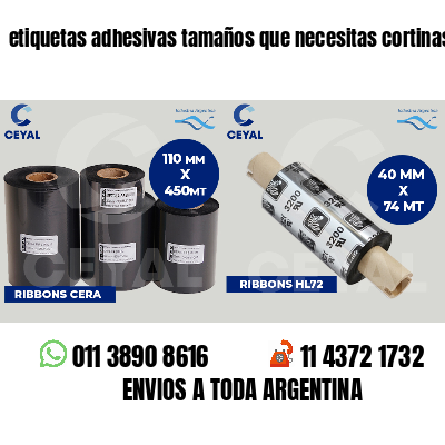 etiquetas adhesivas tamaños que necesitas cortinas