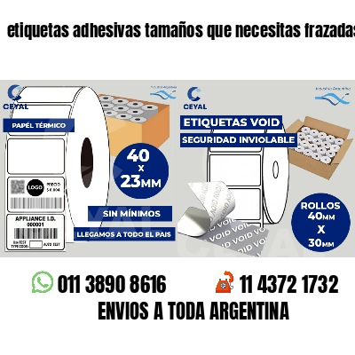 etiquetas adhesivas tamaños que necesitas frazadas