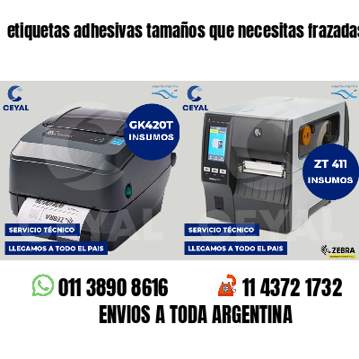 etiquetas adhesivas tamaños que necesitas frazadas