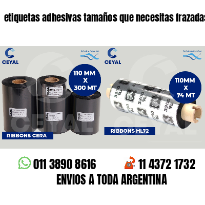 etiquetas adhesivas tamaños que necesitas frazadas